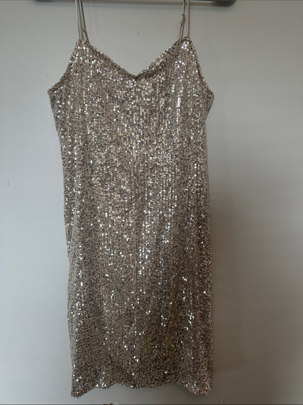 Worthington Silver Sequin Midi Slip Dress